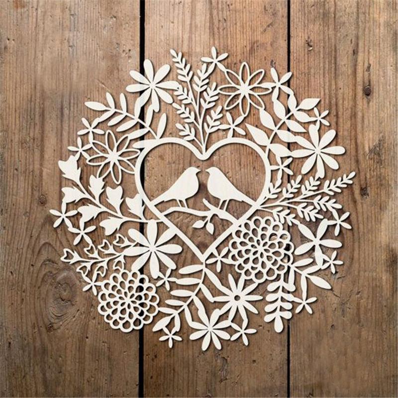 Kokorosa Heart Shape Flowers Birds Metal Cutting Dies