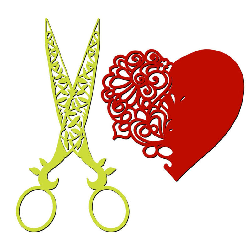Kokorosa Hollow Scissors Heart Metal Cutting Dies