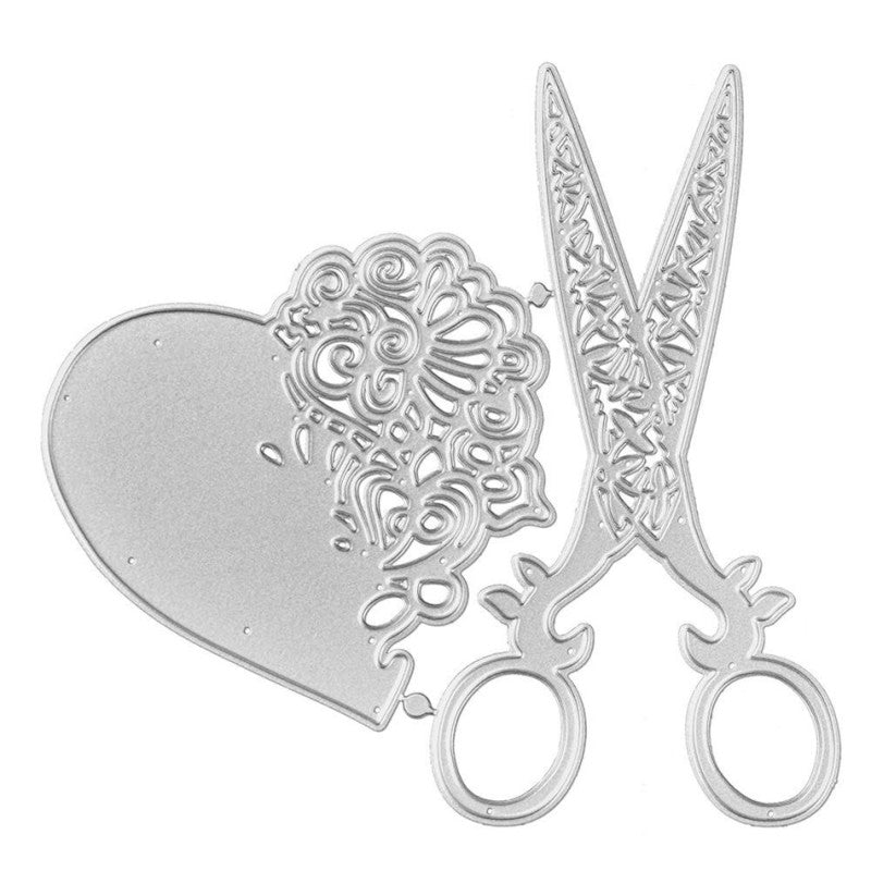 Kokorosa Hollow Scissors Heart Metal Cutting Dies
