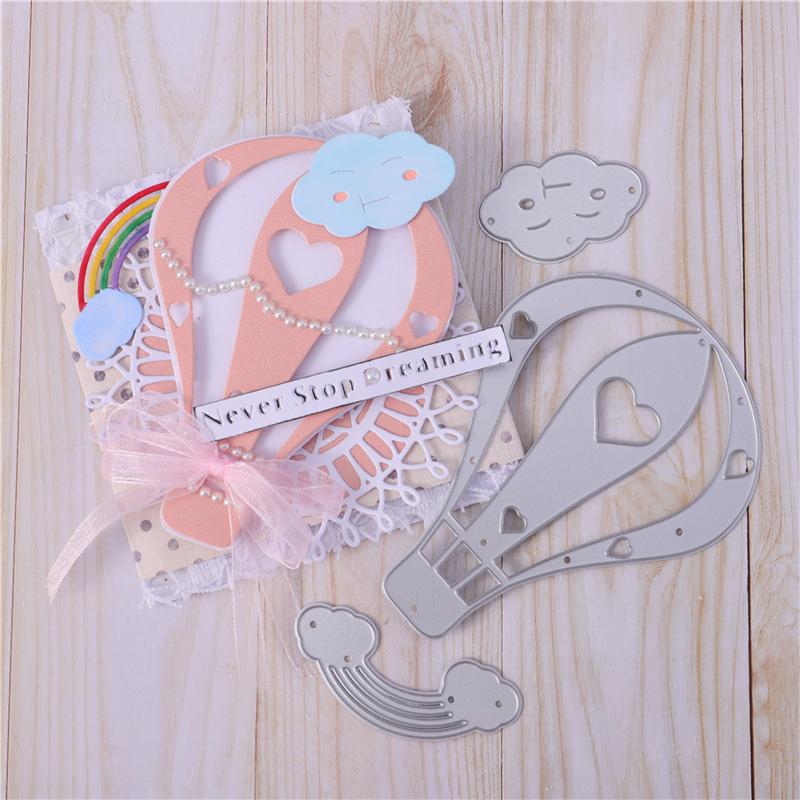 Kokorosa Hot Air Balloon Clouds and Rainbow Metal Cutting Dies