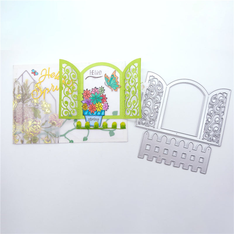 Kokorosa Lace Window Fence Metal Cutting Dies