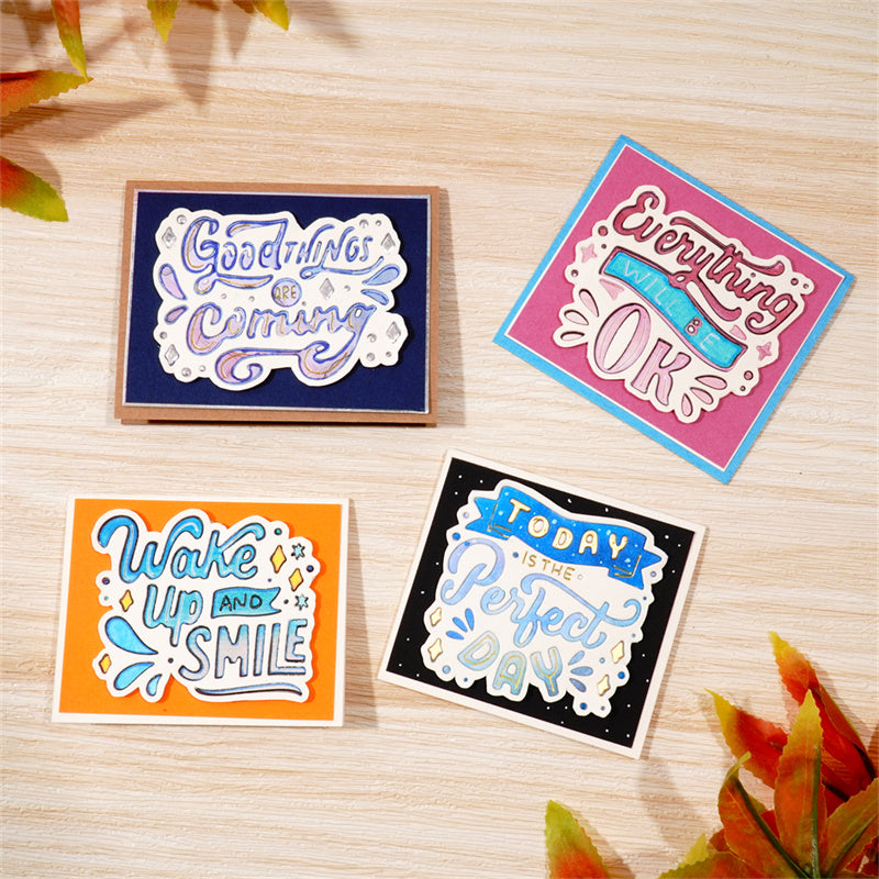 Kokorosa Metal Cutting Dies With 4pcs English Phrase Border