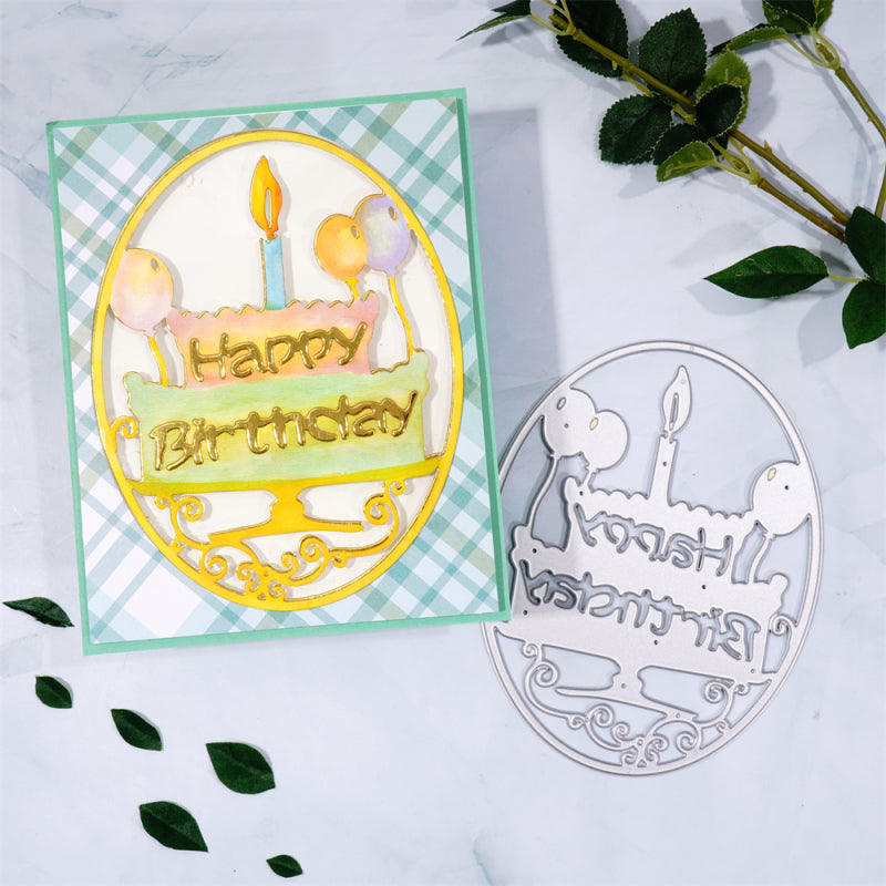 Kokorosa Metal Cutting Dies With Birthday Cake Border