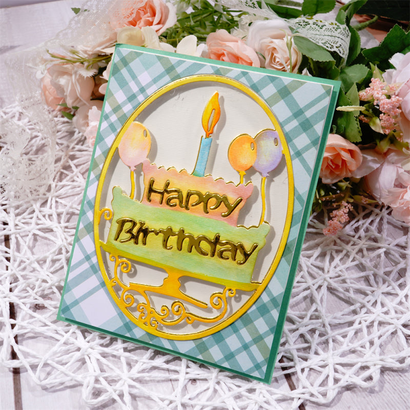 Kokorosa Metal Cutting Dies With Birthday Cake Border