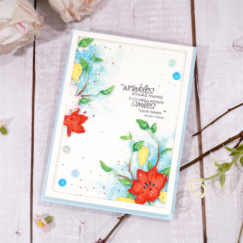 Kokorosa Metal Cutting Dies With Blooming Flower Frame Border