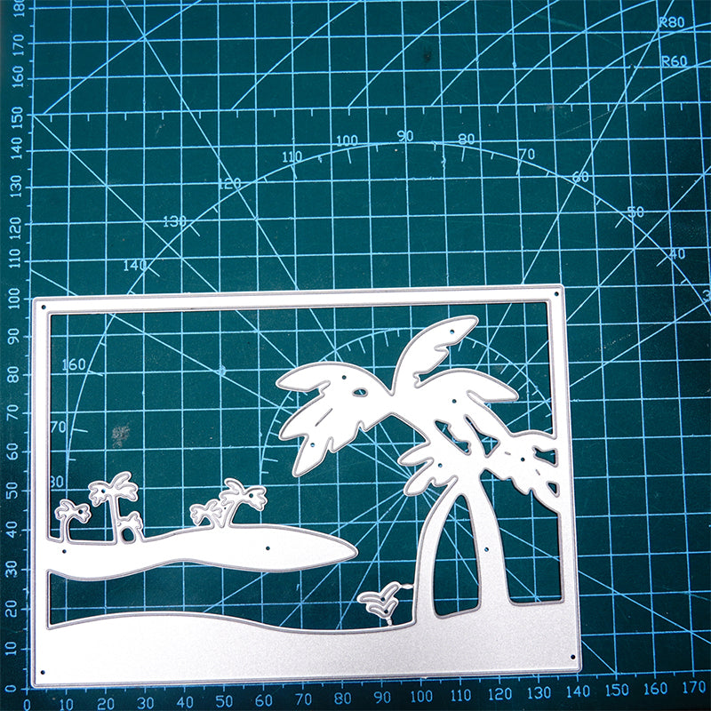 Kokorosa Metal Cutting Dies With Coconut Palms Background Board