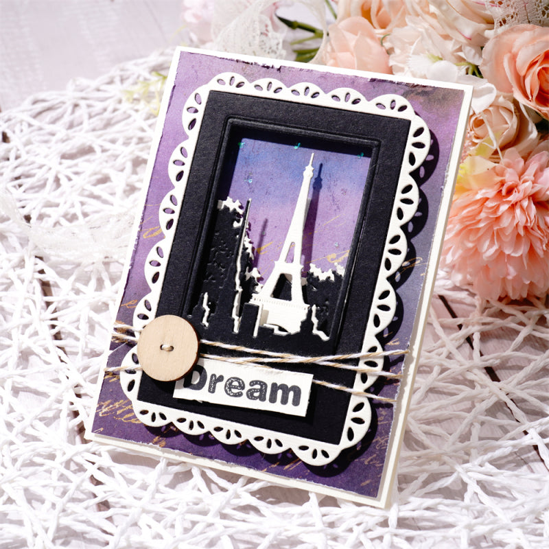 Kokorosa Metal Cutting Dies With Eiffel Tower Combined Border