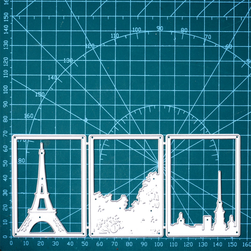 Kokorosa Metal Cutting Dies With Eiffel Tower Combined Border