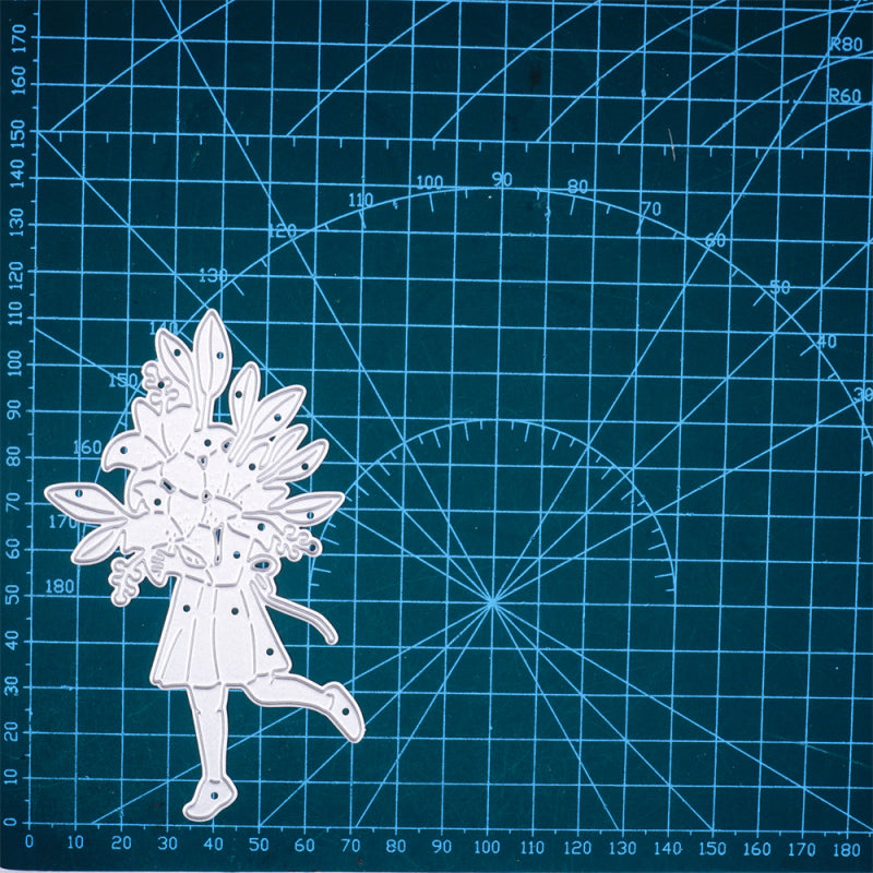 Kokorosa Metal Cutting Dies With Girl Holding Flowers