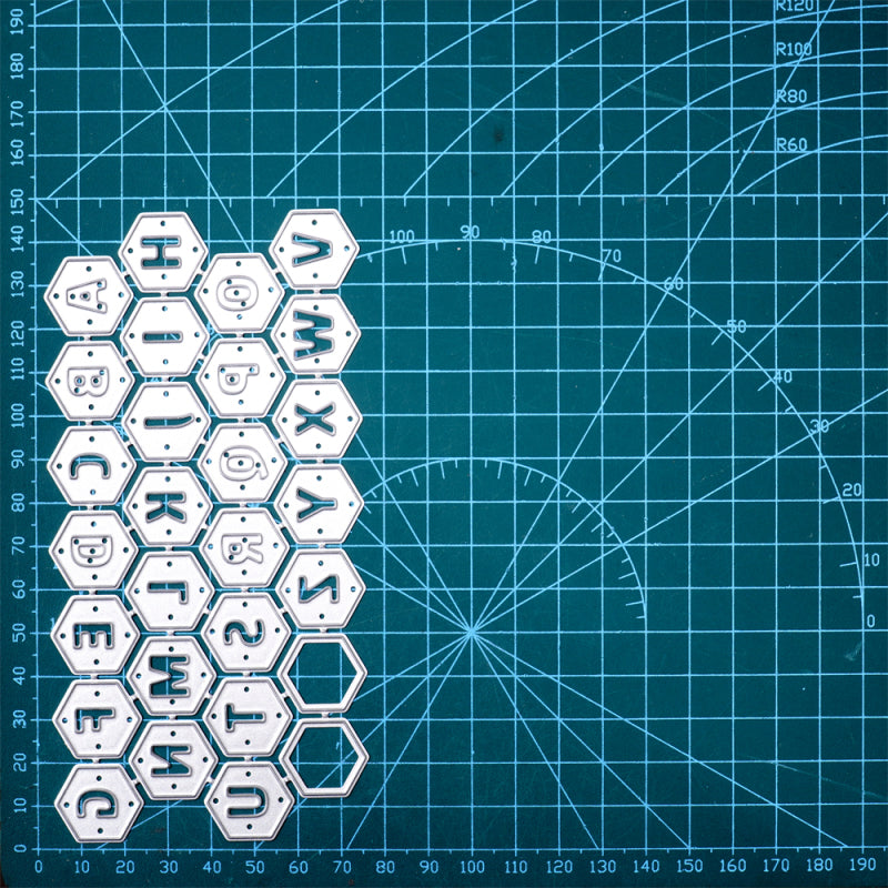 Kokorosa Metal Cutting Dies With Hexagonal Alphabets