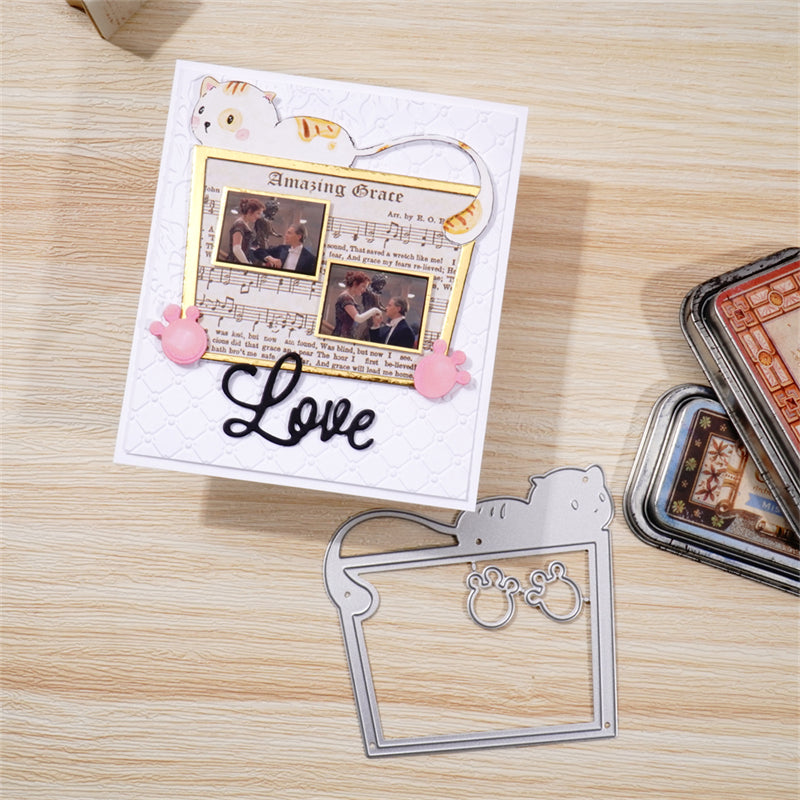 Kokorosa Metal Cutting Dies With Lovely Cat Photo Frame