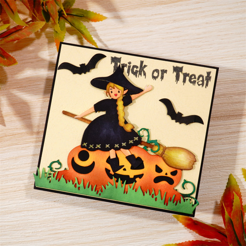 Kokorosa Metal Cutting Dies With Lovely Witch and Pumpkin