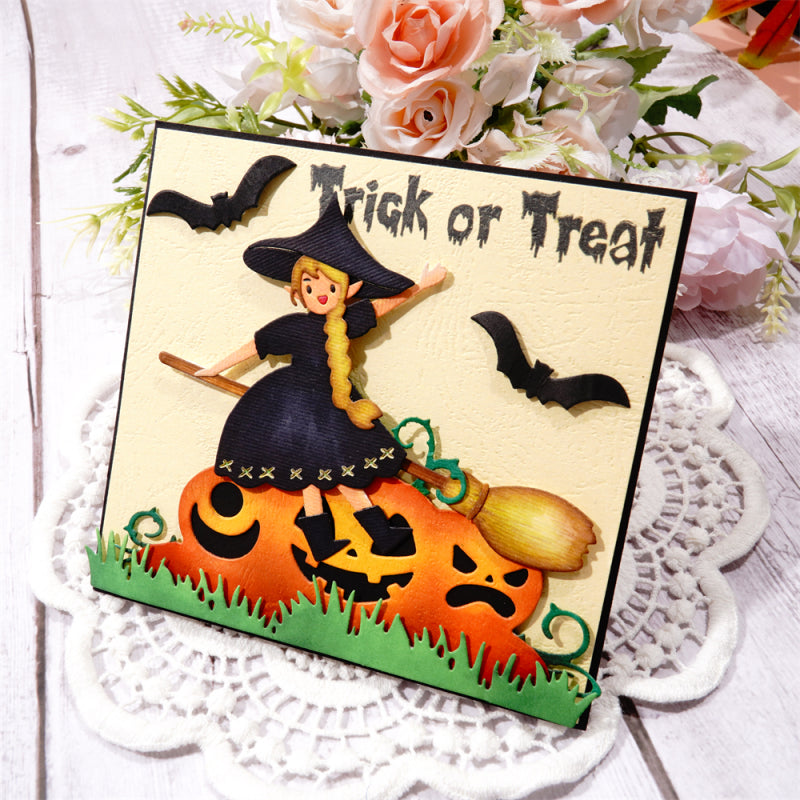 Kokorosa Metal Cutting Dies With Lovely Witch and Pumpkin