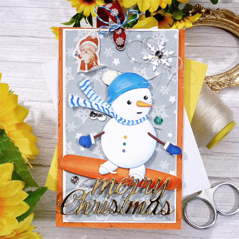 Kokorosa Metal Cutting Dies With Skiing Snowman