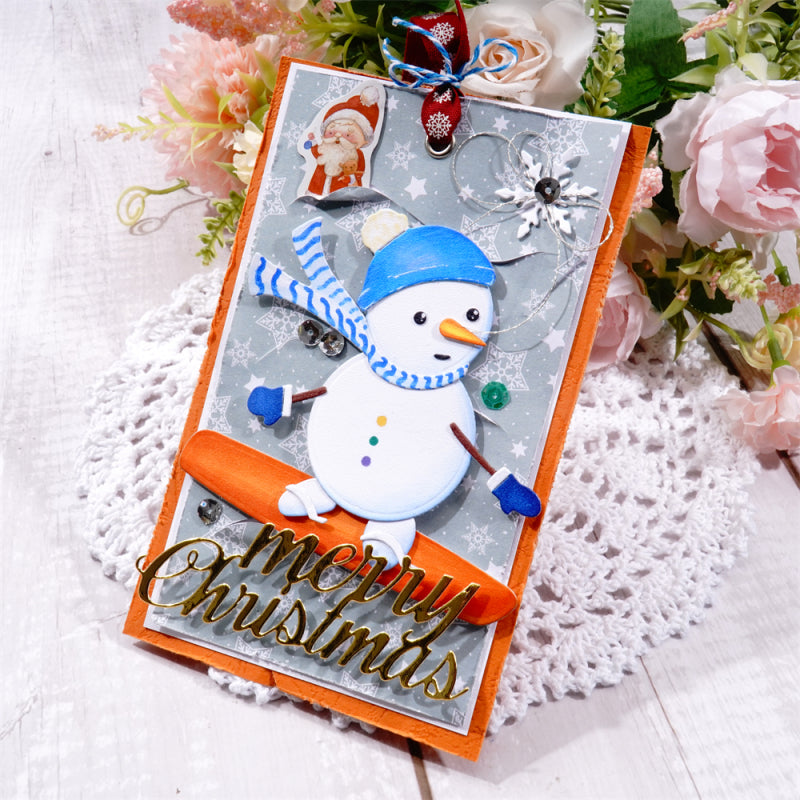 Kokorosa Metal Cutting Dies With Skiing Snowman