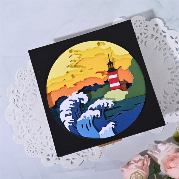 Kokorosa Metal Cutting Dies with Waves and Lighthouse