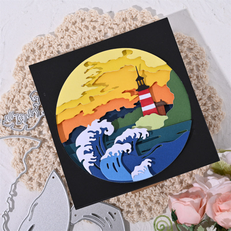Kokorosa Metal Cutting Dies with Waves and Lighthouse