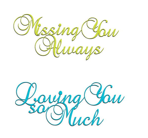 Kokorosa Miss You Script Words Metal Cutting Dies