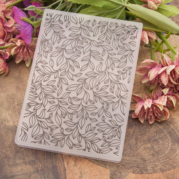 Kokorosa Plastic Leaf Print Embossing Folder