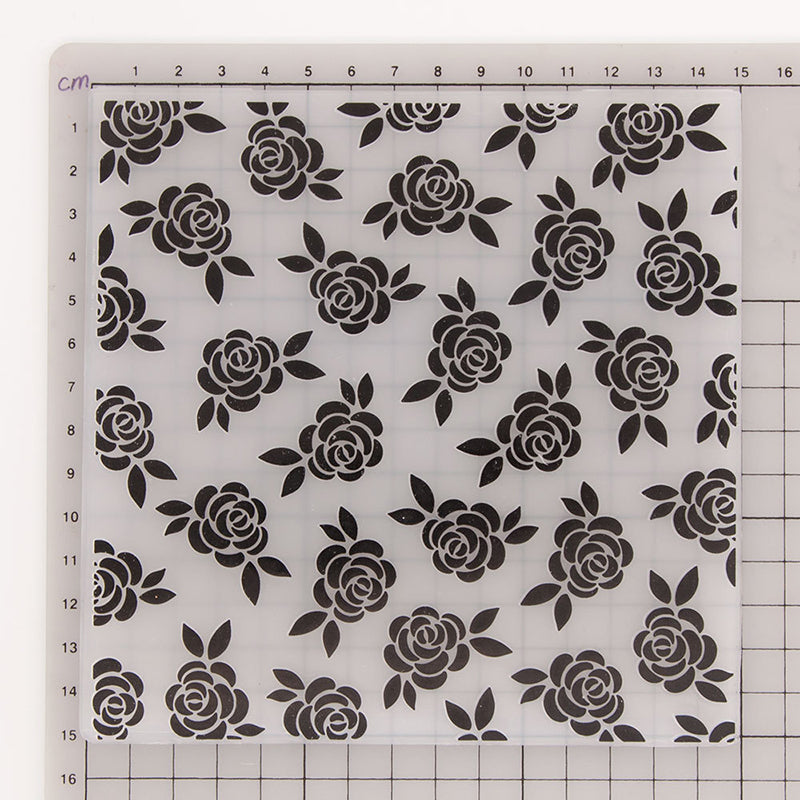 Kokorosa Rose Pattern Plastic Embossing Folder