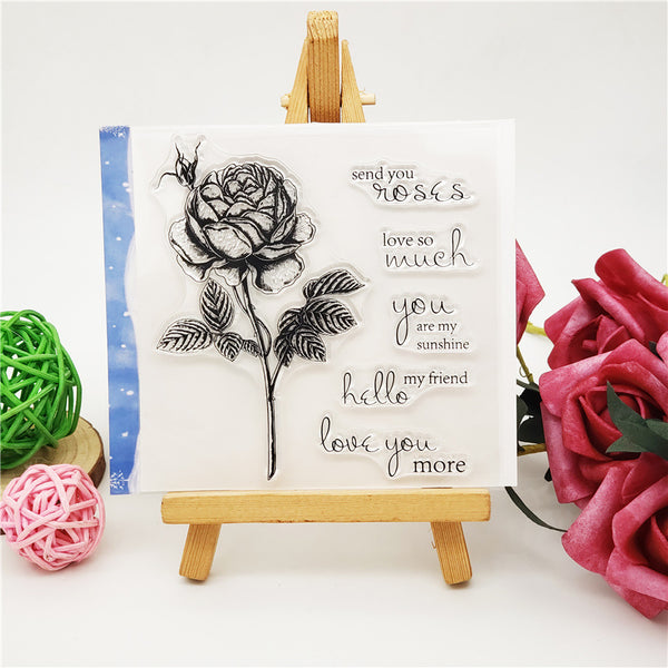 Kokorosa Rose and Phrases Clear Stamps