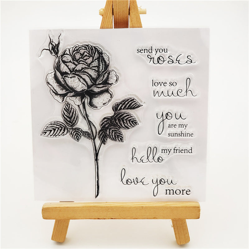 Kokorosa Rose and Phrases Clear Stamps