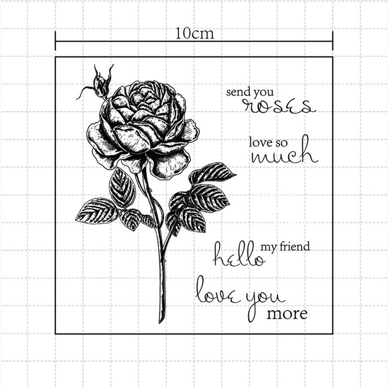 Kokorosa Rose and Phrases Clear Stamps