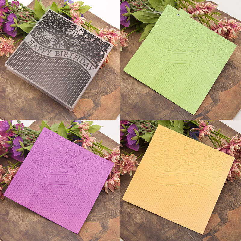 Kokorosa Wave Lace Border Plastic Embossing Folder