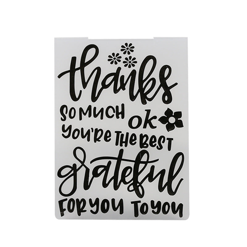 Kokorosa 5 Phrases Pattern Plastic Embossing Folder