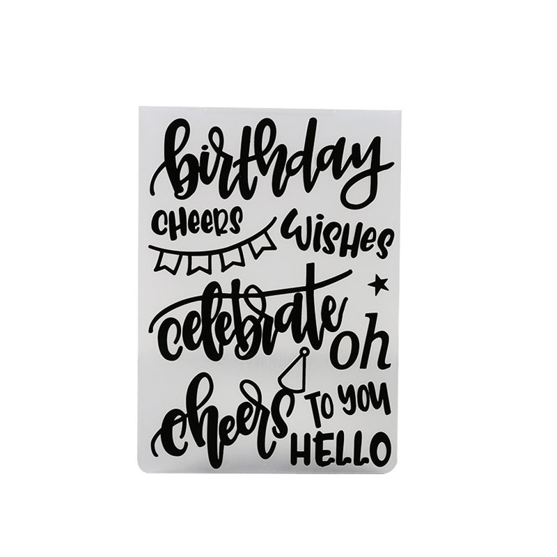 Kokorosa 5 Phrases Pattern Plastic Embossing Folder