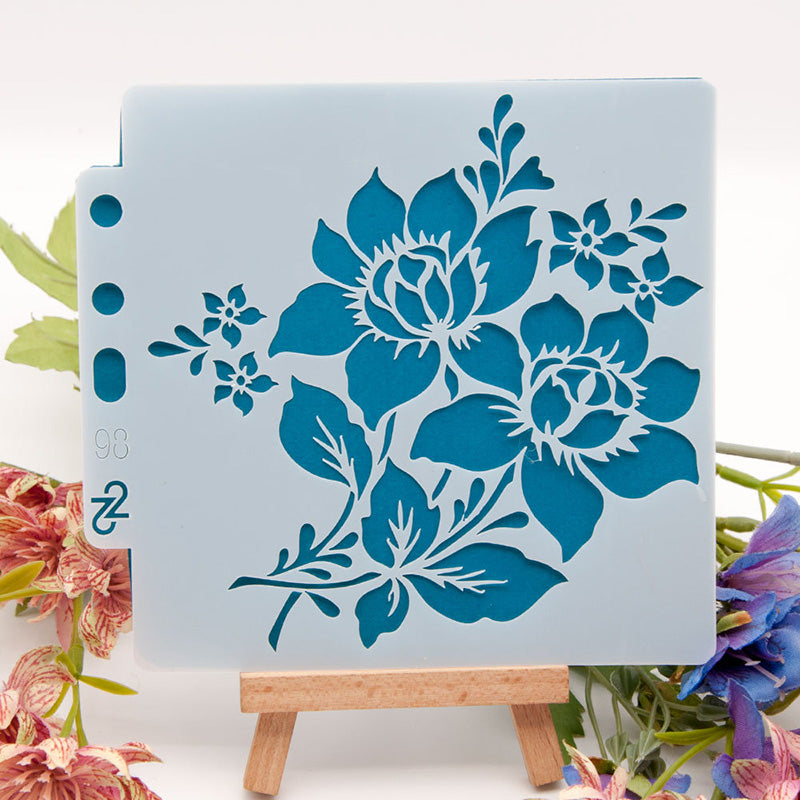 Kokorosa Lisianthus Flower DIY Painting Hollow Stencil