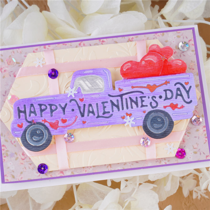Kokorosa Happy Valentine's Day Car Full of Love Metal Cutting Dies