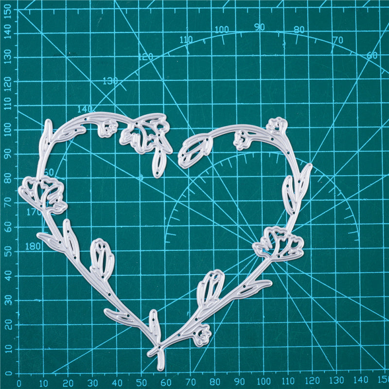 Kokorosa Metal Cutting Dies with Heart-shaped Rattan Frame