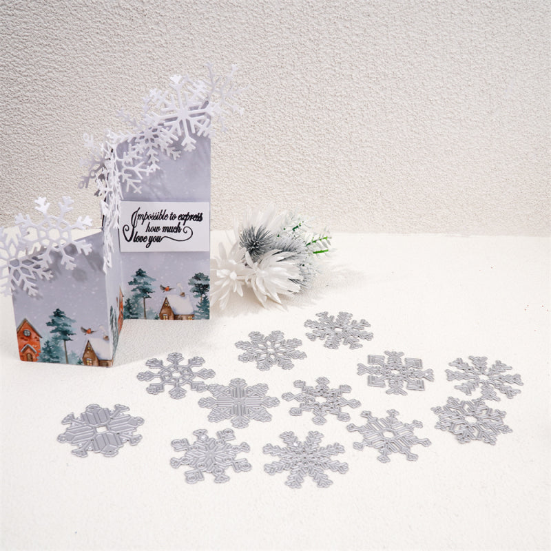 Kokorosa Metal Cutting Dies With 12Pcs Snowflakes