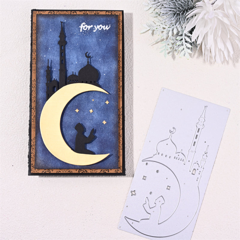 Kokorosa Metal Cutting Dies With A Moon Castle Background Board