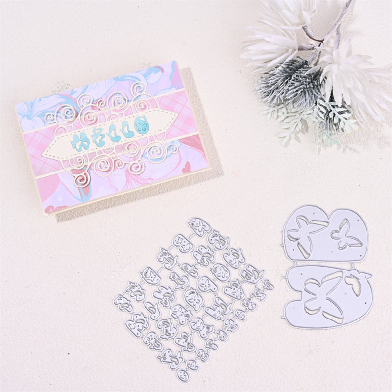 Kokorosa Metal Cutting Dies With 26 Alphabets Butterflies