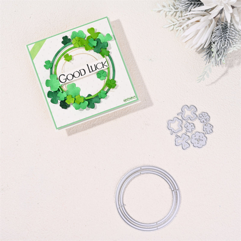 Kokorosa Metal Cutting Dies With Circles And Four Leaf Clover