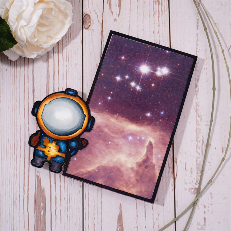 Kokorosa Metal Cutting Dies With Cute Astronaut Border