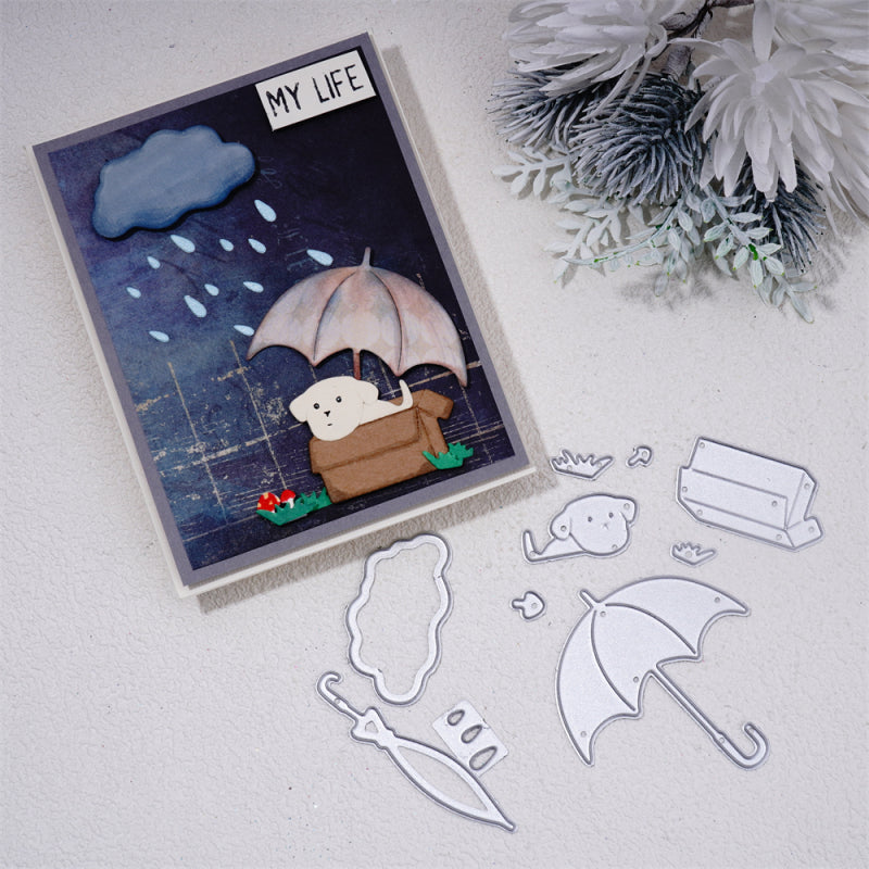 Kokorosa Metal Cutting Dies With Cute Dogs Under Umbrella