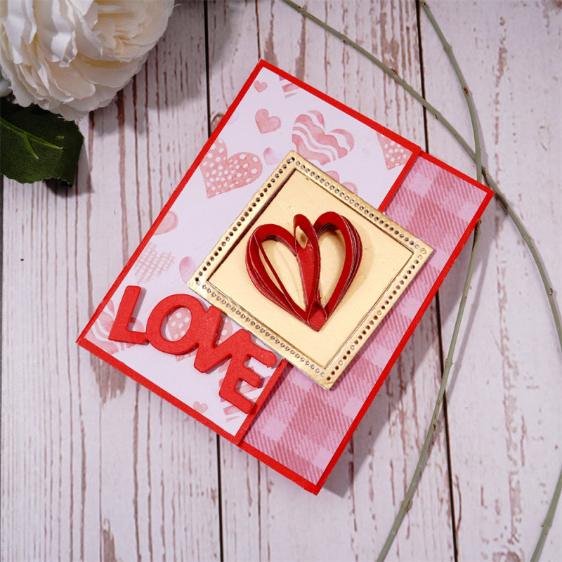 Kokorosa Metal Cutting Dies With Cute Foldable Hearts