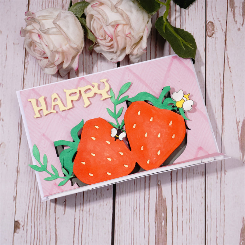 Kokorosa Metal Cutting Dies With Delicious Strawberries Background Board