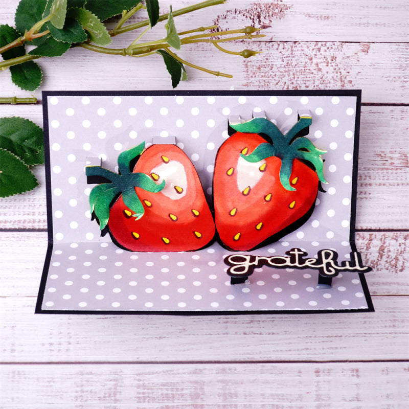 Kokorosa Metal Cutting Dies With Delicious Strawberries Background Board