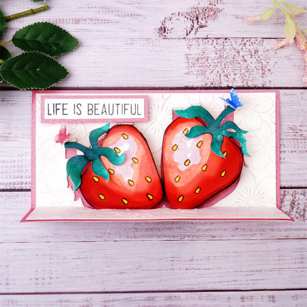 Kokorosa Metal Cutting Dies With Delicious Strawberries Background Board