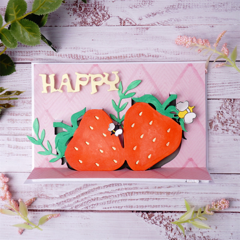 Kokorosa Metal Cutting Dies With Delicious Strawberries Background Board