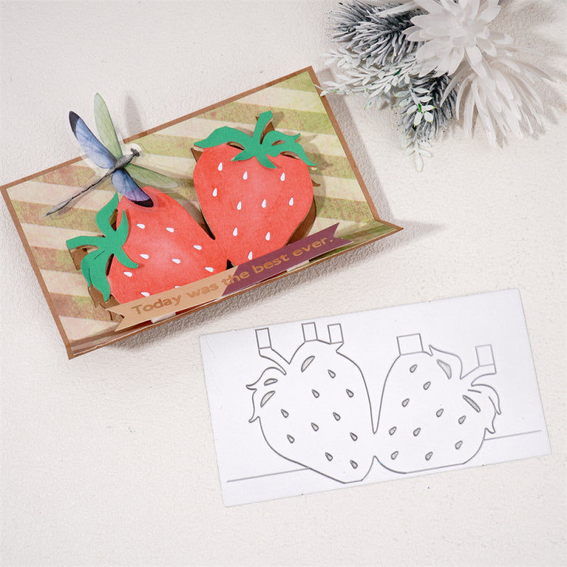 Kokorosa Metal Cutting Dies With Delicious Strawberries Background Board