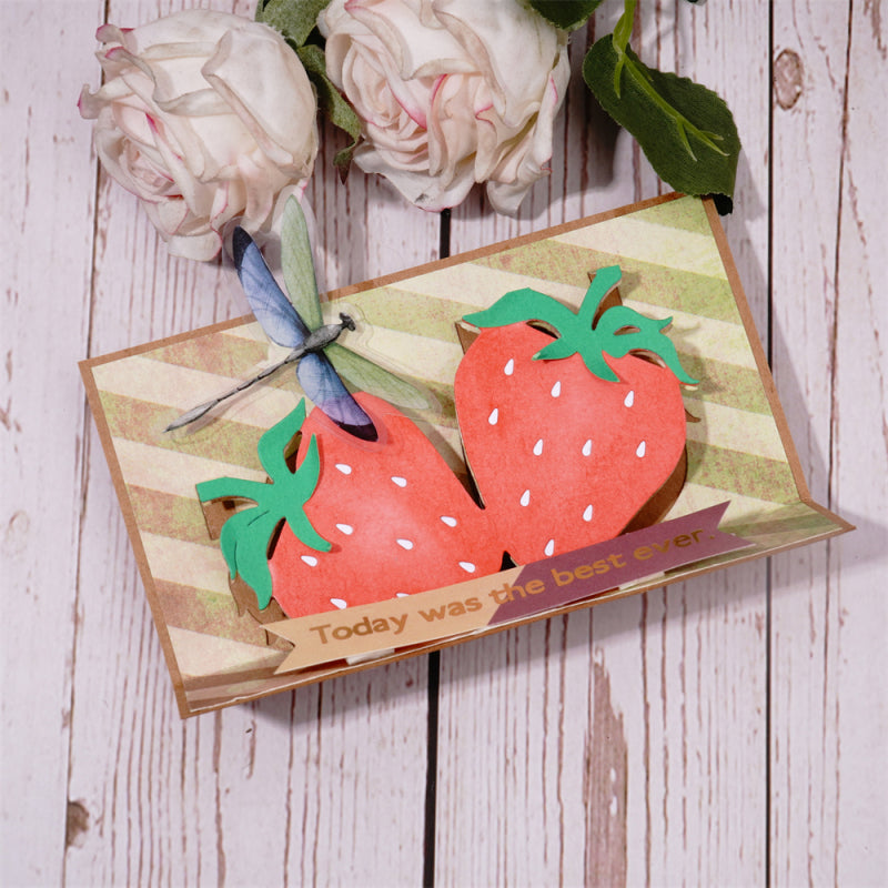 Kokorosa Metal Cutting Dies With Delicious Strawberries Background Board