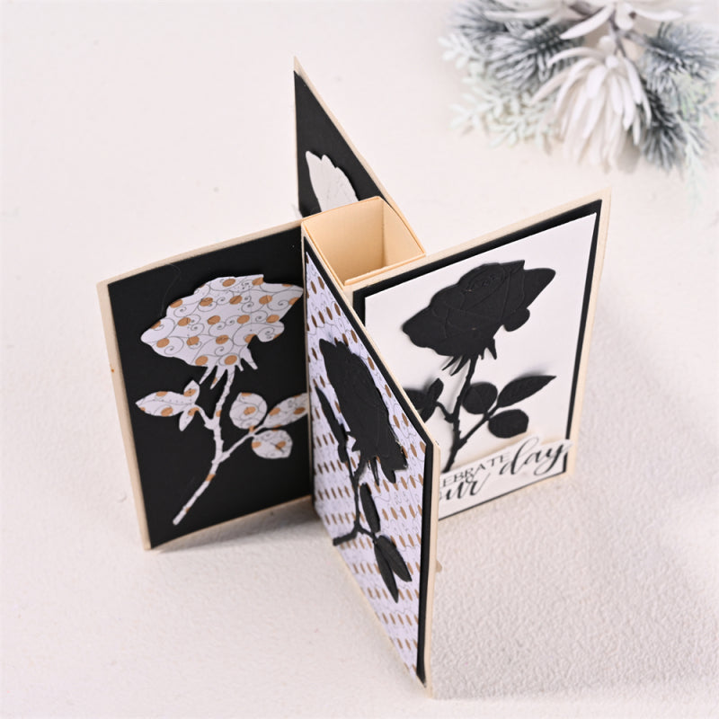 Kokorosa Metal Cutting Dies With Rose Rectangle Border