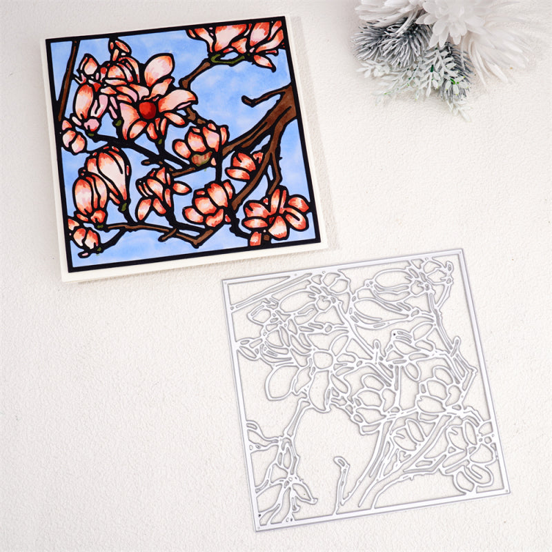 Kokorosa Metal Cutting Dies With Blooming Flower Background Board