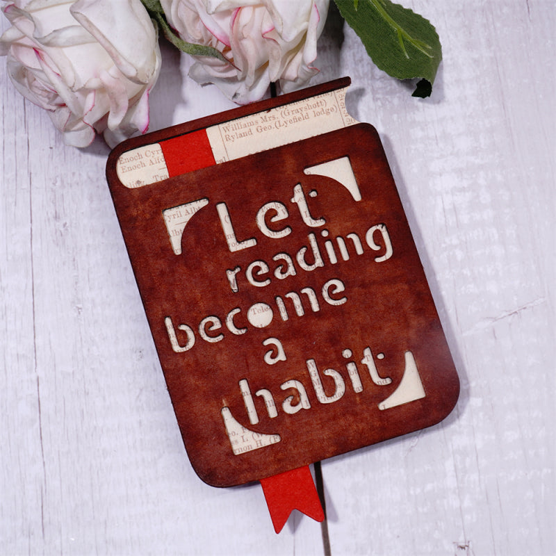 Kokorosa Metal Cutting Dies With Let Reding Become a Habit Phrase Background Board