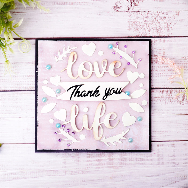 Kokorosa Metal Cutting Dies With Love Life Word Background Board